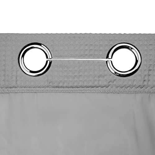 River Dream Cotton Blend Fabric Shower Curtain Set with Liner, Gray, 54x80 | Waffle Weave, No Hook Needed, with Snap in Replacement Liner, Top Sheer Window, Hotel Quality Fabric for Bathroom - color: Lake Wanaka, size: 54"W x 80"L (Pack of 1)