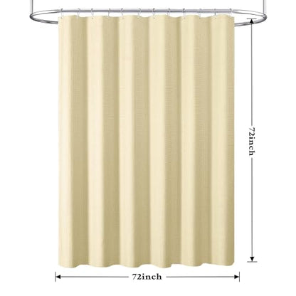 Tititex Solid Beige Cloth Fabric Shower Curtain Liner with 2 Magnets - Texture Soft Hotel Quality Waterproof Shower Liner, Light-Weight & Machine Washable 72x72 inch - color: Beige, size: 72"W x 72"L (Pack of 1)