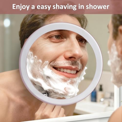 SANTOO Large 8 Inch Round Magnifying Mirror with 3 Suction Cups for Easy Mounting (10X Magnification) - Perfect for Detailed Grooming and Travel - color: 10x