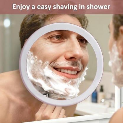 SANTOO Large 8 Inch Round Magnifying Mirror with 3 Suction Cups for Easy Mounting (5X Magnification) - Perfect for Detailed Grooming and Travel - color: 5x
