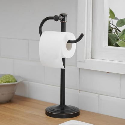17 Inch Oil Rubbed Bronze Stand Towel Bar Hanger Hand Towel Bar Bathroom Vanity Countertop Towel Holder Free Standing Stainless Steel Towel Ring Hardware Accessories Towel Rack - color: Bronze