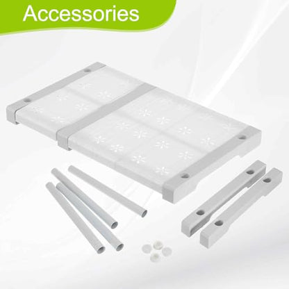 HARFINGTON Expandable Cabinet Tension Shelf 10.63" to 14.96" Adjustable Cabinet Organizer 32" x 9.45" Flower Pattern Table Storage Rack for Wardrobe Cupboard Kitchen Bedroom - size: 27cm to 38cm