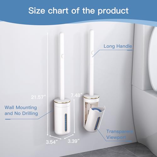 Disposable Toilet Brush with 32 Refill Heads and Holder- Clean Brush Starter Kit with 1 Toilet Wand, 1 Storage Caddy and 1 Fragrant Tablet (1 + 32) - color: White