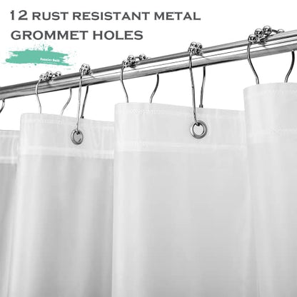 Frosted Plastic Shower Curtain Liner, 72x72 Inch Lightweight Translucent Plastic Bathroom Shower Showroom Inner Curtain with Rustproof Metal Grommet Holes and Weighted Magnets - color: A02-frosted, size: 72"W x 72"L (Pack of 1)