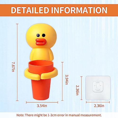 SooGree Kids Toothbrushes Holder Animal Tooth Cup Holder Wall Mounted Sucker Toothpaste Storage Set Cute Household Toothpaste Rack Mouthwash Cup Rack for Children,No Punching Shelf Bracket with Cup - color: Chicken
