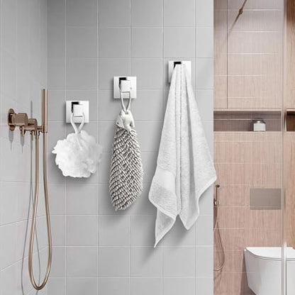 Chrome Polished Towel Hooks for Bathrooms, Heavy Duty Wall Mounted Stainless Steel Modern Hook, 4 Pack – Ideal for Hanging Towels, Robes, Coats, in Kitchen, Bedroom, Bathroom, or Hotel - color: Chrome polished