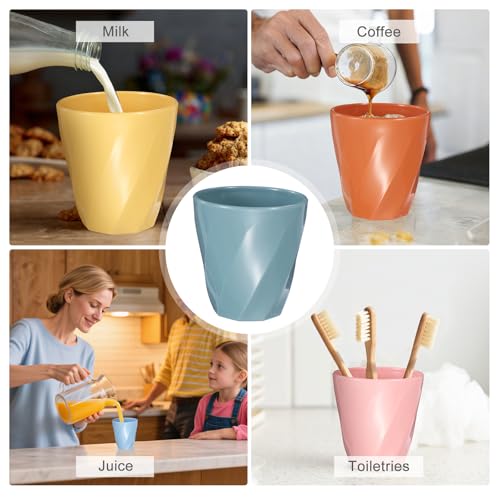 uxcell 4 Pcs Simple Toothbrush Cup, 13.5 OZ Reusable Bathroom Tumbler, 2.2 x 3.5 Unbreakable Plastic Cups for Storing Toothpaste Makeup Brush Holder Water Beverages Combs, Light Blue - color: Light Blue
