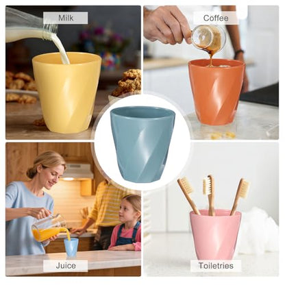 uxcell 4 Pcs Simple Toothbrush Cup, 13.5 OZ Reusable Bathroom Tumbler, 2.2 x 3.5 Unbreakable Plastic Cups for Storing Toothpaste Makeup Brush Holder Water Beverages Combs, Light Blue - color: Light Blue