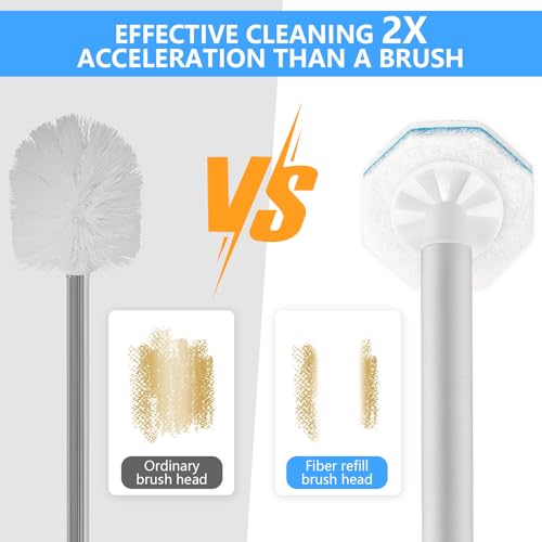 50 Count Toilet Wand Refills for Clorox, Upgraded Disposable Brush Heads Compatible with Clorox Wand Refills for Bathroom Cleaning