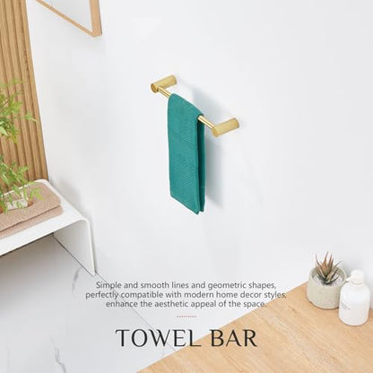 KOKOSIRI Bathroom Towel Bar 16-Inch Single Rail for Bathroom Hardware Hand Towel Holder Hangers Wall Mount Brushed Gold Stainless Steel, B4007BG-L16 - color: Brushed Gold, size: 16-Inch