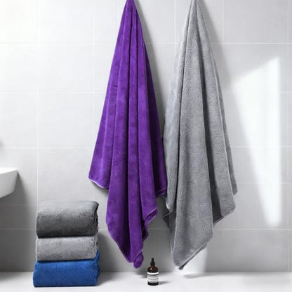 SmoothNovelty 2 Pcs Oversized Bath Towels 40 x 80 Inch, Extra Large Bath Sheets Microfiber Lightweight & Quick Dry, Jumbo Shower Towels for Adults Beach, Gym, Pool, Spa, Travel (Light Gray) - color: Light Gray