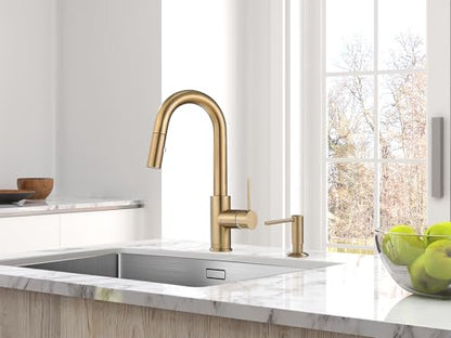 AS59CPBS Champagne Bronze Bar Faucet or Prep Kitchen Sink Faucet with Pull Down Sprayer and Single Handle - color: Champagne Bronze, style: Classic