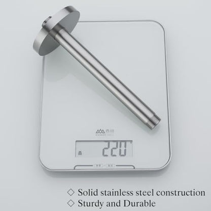 RANDOM Straight Shower Arm with Flange Brushed Nickel 8 Inches Ceiling Mount Shower Head Extension Arm Ceiling-Mounted For Fixed Shower Head.RD-91038-8BN - color: 8″ Brushed Nickel(Round Flange)