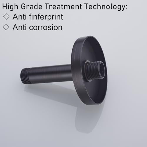 RANDOM Straight Shower Arm with Flange Oil Rubbed Bronze 4 Inches Ceiling Mount Shower Head Extension Arm Ceiling-Mounted For Fixed Shower Head.RD-91038-4-ORB - color: 4″ Oil Rubbed Bronze(Round Flange)