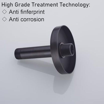 RANDOM Straight Shower Arm with Flange Oil Rubbed Bronze 4 Inches Ceiling Mount Shower Head Extension Arm Ceiling-Mounted For Fixed Shower Head.RD-91038-4-ORB - color: 4″ Oil Rubbed Bronze(Round Flange)