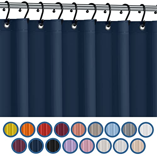 No Smell Shower Curtain Liner 72x72 Navy - PEVA Plastic Shower Curtain for Bathroom, PVC-Free Waterproof Navy Blue Shower Liner with Metal Grommets and Magnet-Weighted Bottom Hem - Washable Liner - color: Navy