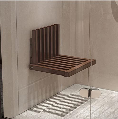Gdrasuya10 Folding Shower Seat Bench Wall Mounted, Foldable Bathroom Shower Chair Stool Solid Wood Entryway Shoe Bench Rack Non-Slip 220 Lb Capacity for Seniors Adults Disabled
