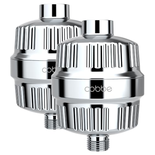 Cobbe HD HEAVY DUTY High Output Shower Filter 2 Pack – 99% REMOVAL Shower Head Filter for Hard Water, Heavy Metals, Chlorine and Harmful Substance, Improve your skin and hair - Chrome - color: Shower Filter x 2 Chrome
