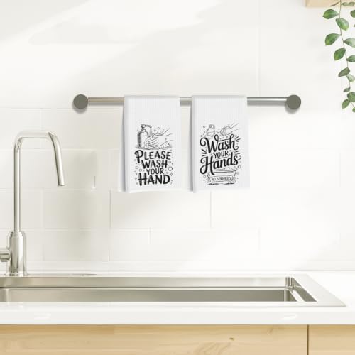 ZHAMEN 2 Pcs Waffle Kitchen Towel Soft Absorbent Hand Tea Towels - color: Multi 1568