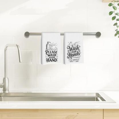 ZHAMEN 2 Pcs Waffle Kitchen Towel Soft Absorbent Hand Tea Towels - color: Multi 1568