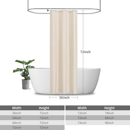Waterproof Fabric Shower Curtain,No Liner Needed,36x72,Cream | 2-in-1 Design,Linen Textured,100% Waterproof TPU-Laminated Backing,Magnetic Weighted,Machine Washable,For Bathroom,Hotel - color: Cream, size: 36"W x 72"L (Pack of 1)
