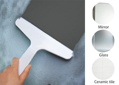 New Talent 2 PCS Shower Squeegee White, for Shower Glass, Shower Doors, Bathroom, Window and Car Glass(1 Large and 1 Small) - color: White