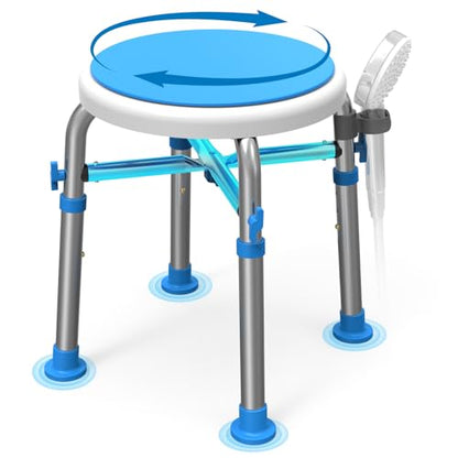 Loyoda Swivel Shower Chair for Inside Tub with Reinforced Crossing Bar | Adjustable-Height Shower Chair, Tool-Free Assembly – Holds up to 350 lbs, Great for In-Shower Use, FSA/HSA Eligible