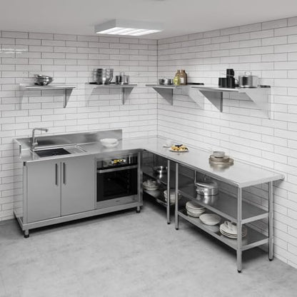 AmGood 18 in. x 30 in. Stainless Steel Wall Shelf | NSF | Metal Shelving | Garage, Laundry, Storage, Utility Room | Restaurant, Commercial Kitchen - size: 30" Long X 18" Deep