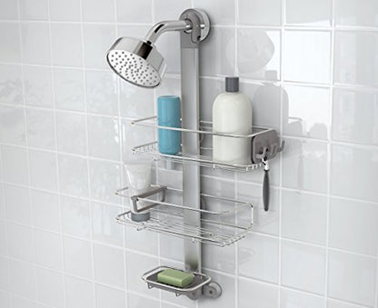 simplehuman Adjustable Shower Caddy, Stainless Steel and Anodized Aluminum - style: Medium