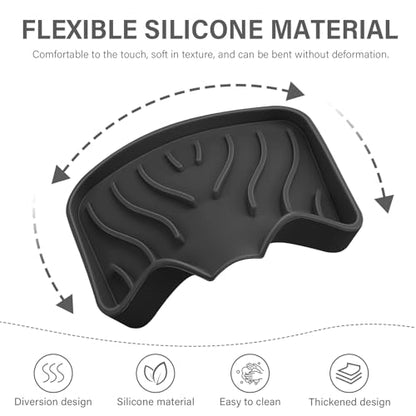 2PCS Self Draining Soap Holder,Spofit Silicone Soap Dish, Suitable for for Kitchen, Bathroom, Shower, Bath Tub,Soap Container (Black) - color: Black