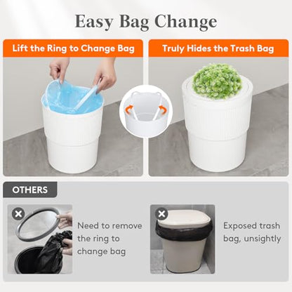 Lifewit 2.6 gal Dog Proof Trash Can with Pop-Up Lid | Small Hidden Garbage Can with Decorative Faux Plant, Plastic Waste Basket for Bedroom, Office, Living Room, Kitchen, Bathroom