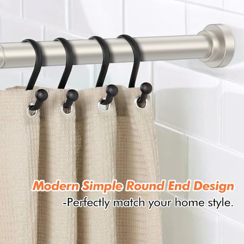 Shower Curtain Rod 31-80 in Adjustable Curtain Rod No Drilling Tension Shower Rod Stainless Steel for Bathroom Room Divider, Nickel - color: Nickel, size: 31"-80"