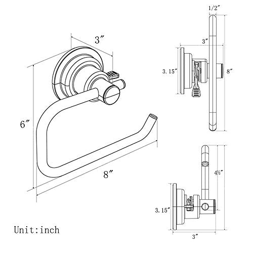 BOPai Modern Vacuum Suction Cup Toilet Paper Holder | Repositionable & Powerful Vacuum Suction