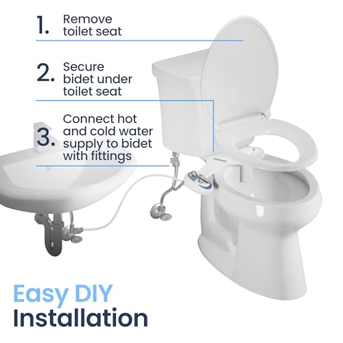 LUXE Bidet NEO 320 - Warm Water Bidet Attachment for Toilet Seat, White | Non-Electric, Warm Water, Dual Nozzle, Self-Cleaning, Adjustable Water Pressure, Rear & Feminine Wash - color: White