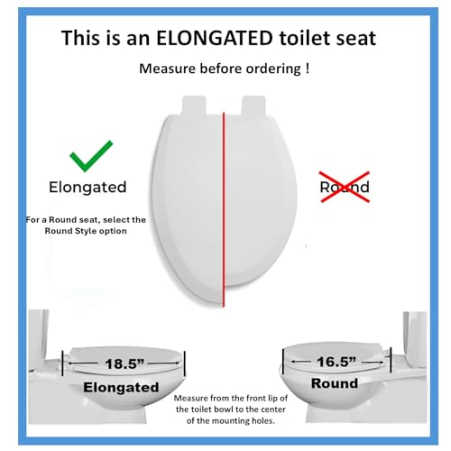 2Q1E6-01 Builder Grade Slow Close Plastic Toilet Seat with Vari Adjust Lok-Down R'N'C Hinge and Quik-Lok Mounting Hardware, Elongated, Bone - color: Bone, style: Elongated