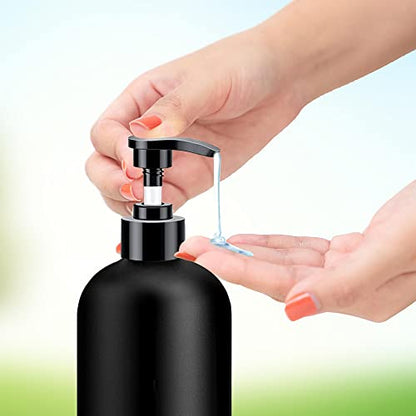 Black Soap Dispenser with Rust Proof Pump, Waterproof Labels (2 Pack,16 Oz), Plastic Hand Soap Dish Soap Dispenser for Kitchen, Premium Thick Soap Pump Bottles - color: Black