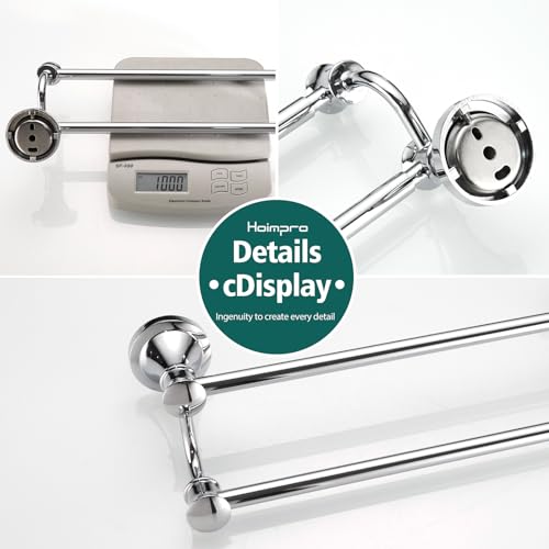 Hoimpro Double Towel Bar Towel Rack for Bathroom Wall Mounted Chrome | Adjustable 16-26 In,Wall Mounted Towel Holder, Stainless Steel, Rustproof, Towel Bar Rod Hanger Hardware Accessories Hotel - color: Chrome