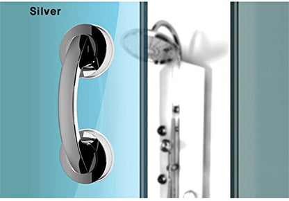 Suction Grab Bar, Portable Suction Handle Bar Suction Grip Bar for Window Door Drawer Cabinet Mini Fridge Grab Puller (Silver) - color: Silver