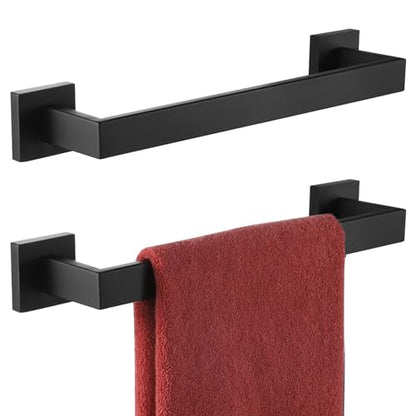 KOKOSIRI 12-Inch Single Towel Bar, Bathroom Kitchen Towel Holder, Wall Mounted SUS304 Stainless Steel Towel Rack 2 Pack, Matte Black, B4003BK-L12-P2 - color: Matte Black, size: 12-Inch (2 Pack)