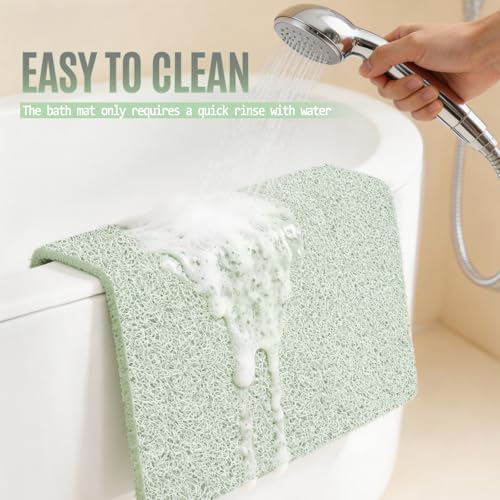 24 * 24in Shower Mat Bathtub Mat Non Slip | Bathmats Non Slip, Quick Drying Foot Scrubber Loofah Mats for Inside Shower, Tub, Bathroom, Home, Mint Green - color: Mint Green, size: 24" x 24" (Square)
