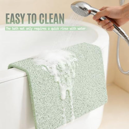 24 * 24in Shower Mat Bathtub Mat Non Slip | Bathmats Non Slip, Quick Drying Foot Scrubber Loofah Mats for Inside Shower, Tub, Bathroom, Home, Mint Green - color: Mint Green, size: 24" x 24" (Square)