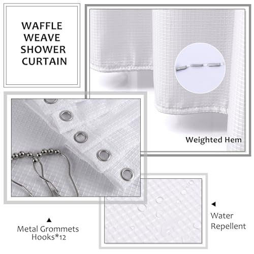 Resin White Bathroom Set, White Bathroom Accessories Set with Shower Curtain, Bath Towel Set, Natural Loofah Sponge, Soap Dispenser, Toothbrush Holder, Bathroom Tumbler and Tray for Bathroom - size: Bath Set+Shower Curtain+Towel Set+2PCS Loofah, style: Wh