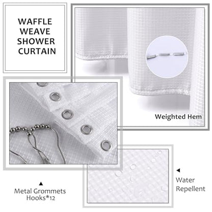 Resin White Bathroom Set, White Bathroom Accessories Set with Shower Curtain, Bath Towel Set, Natural Loofah Sponge, Soap Dispenser, Toothbrush Holder, Bathroom Tumbler and Tray for Bathroom - size: Bath Set+Shower Curtain+Towel Set+2PCS Loofah, style: Wh