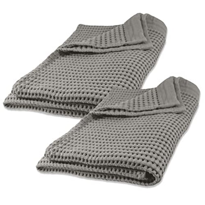 GILDEN TREE Waffle Bath Sheet Quick Dry Towel, Thin Luxury Bath Towels, 40x80 Large Bath Towels 2 Pack Bath Sheets, Modern Style (Pewter) - color: Pewter, size: Bath Sheet (40" x 80") 2 Pack
