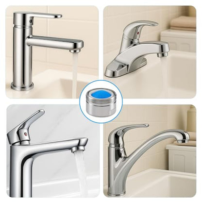 9 Pack Faucet Aerator Attachment, Chrome Brass Sink Accessory, 15/16 Inch 24mm External Thread, Replacement Part (M24 Male Thread) - style: 15/16 Inch External Thread
