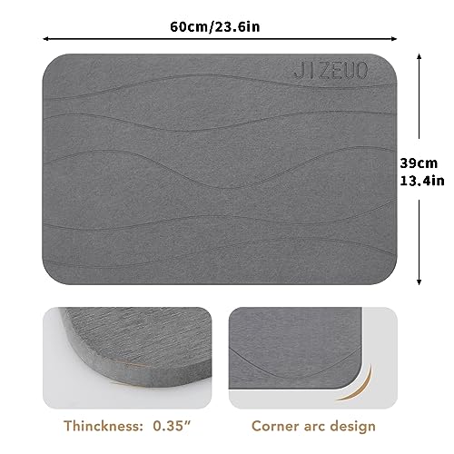 Stone Bath Mat, Diatomaceous Earth Shower Mat, Non-Slip Super Absorbent Quick Drying Bathroom Floor Mat，2 Pack, Grey - color: Gery