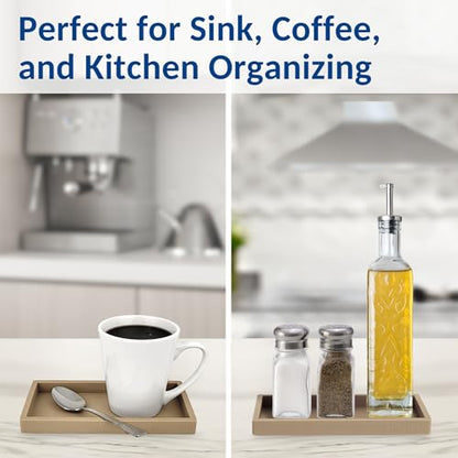 Countertop & Vanity Silicone Tray - Small 7.7" Kitchen Soap Tray | Kitchen Sink Soap Tray, Dish Soap Tray for Kitchen Counter, Bathroom Tray, Silicone Soap Dispenser Tray & Sponge Holder - color: Coastal Sand, size: Small 7.7”