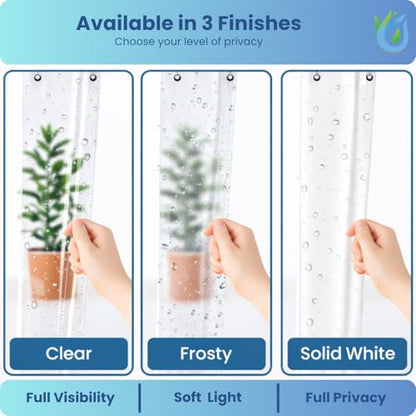 SUSTAINAURA® Premium Clear Shower Curtain Liner 72x72 – Waterproof, Quick Dry, Odor Free, Eco Friendly, Non-Toxic with 3 Weighted Magnets & 12 Rustproof Grommets Bathroom Accessories - color: 1a Premium Peva Clear