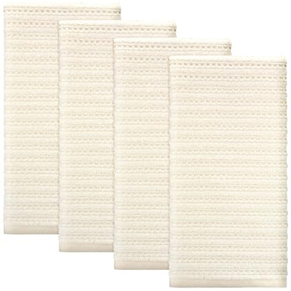 4 Pack Cream Hand Towels Waffle 100% Cotton 13x29 Inch | Soft Absorbent Bathroom Kitchen Use, Waffle Texture Quick Dry, Durable Cotton Washcloths Ideal for Guests Daily Needs - color: Cream