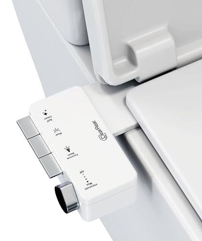 CLEAR REAR Bidet Attachment for Toilet Seat - Non-Electric with Self Cleaning Dual Nozzles, Leak Proof Connectors, Adjustable Water Spray, Rear & Feminine Wash - Hygienic Bathroom Upgrades (White) - color: B. White
